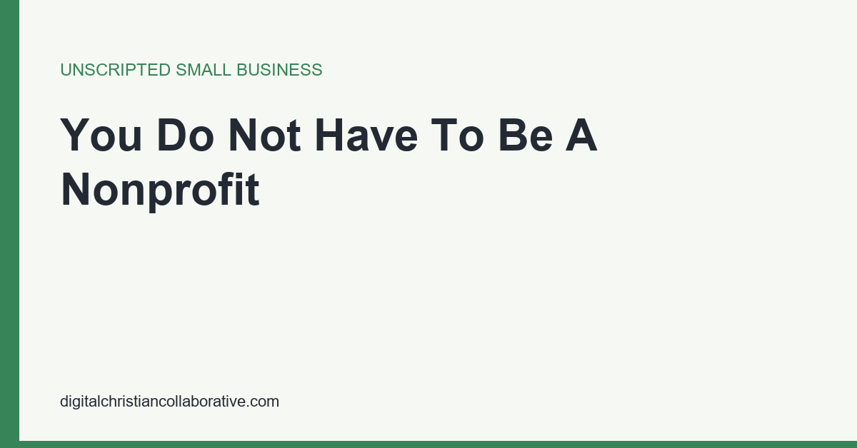 Do Good Without Waiting For A 501c3